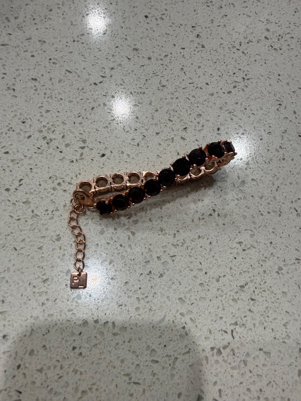 Park Lane "Burgundy" Rose Gold Impression Bracelet - Picture 5 of 7